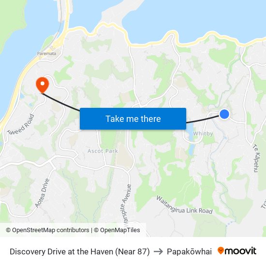 Discovery Drive at the Haven (Near 87) to Papakōwhai map