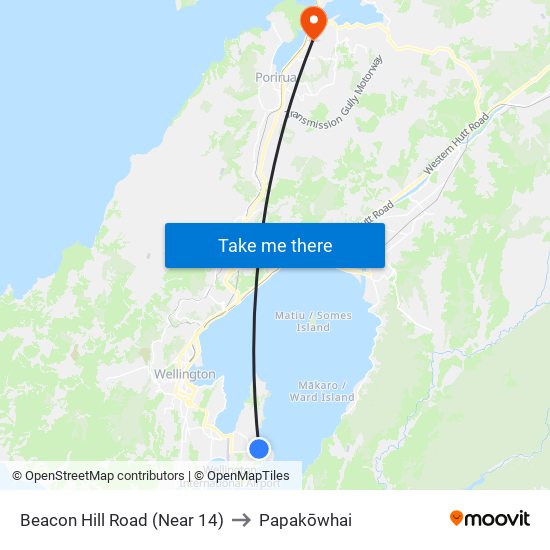 Beacon Hill Road (Near 14) to Papakōwhai map