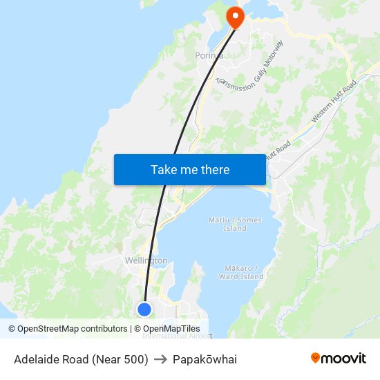 Adelaide Road (Near 500) to Papakōwhai map