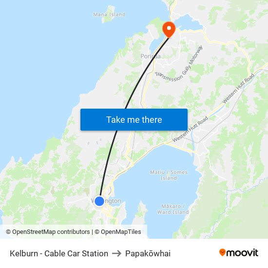 Kelburn - Cable Car Station to Papakōwhai map