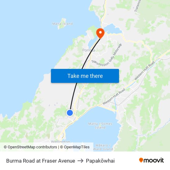 Burma Road at Fraser Avenue to Papakōwhai map