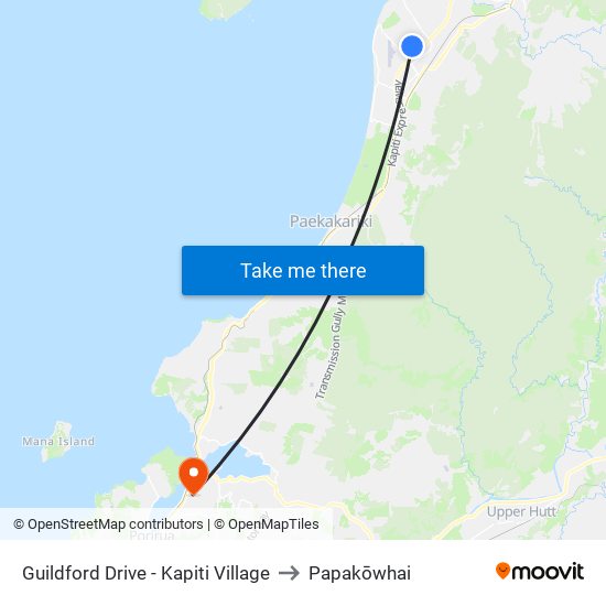 Guildford Drive - Kapiti Village to Papakōwhai map