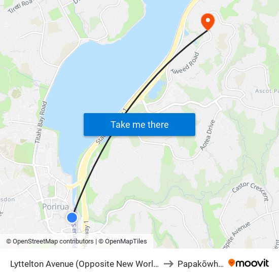 Lyttelton Avenue (Opposite New World) to Papakōwhai map
