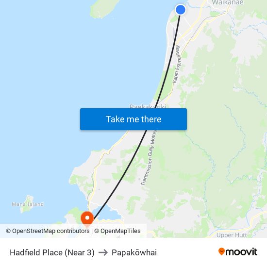 Hadfield Place (Near 3) to Papakōwhai map