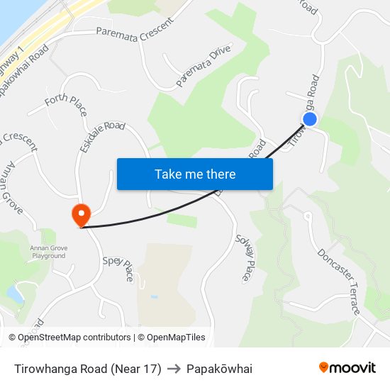 Tirowhanga Road (Near 17) to Papakōwhai map