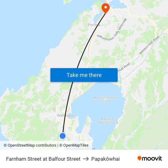 Farnham Street at Balfour Street to Papakōwhai map