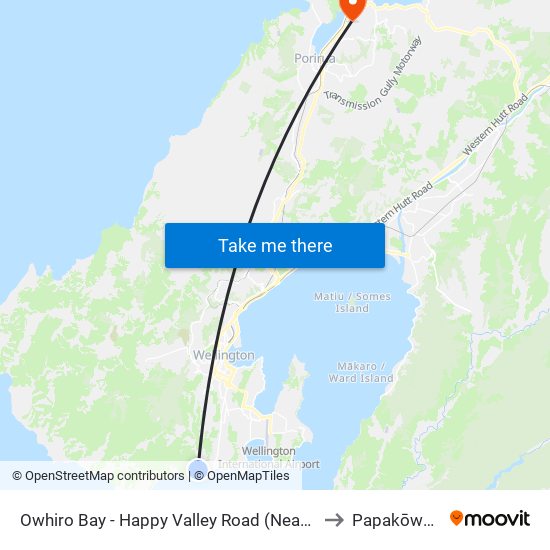 Owhiro Bay - Happy Valley Road (Near 4) to Papakōwhai map