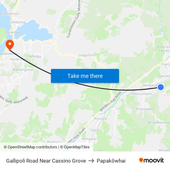 Gallipoli Road Near Cassino Grove to Papakōwhai map