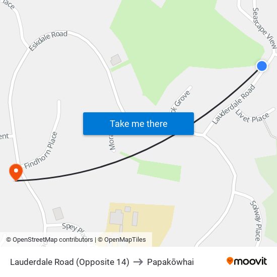 Lauderdale Road (Opposite 14) to Papakōwhai map