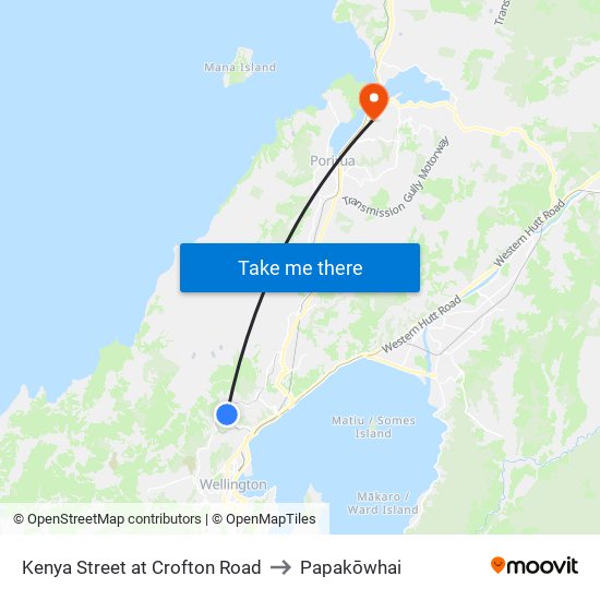 Kenya Street at Crofton Road to Papakōwhai map