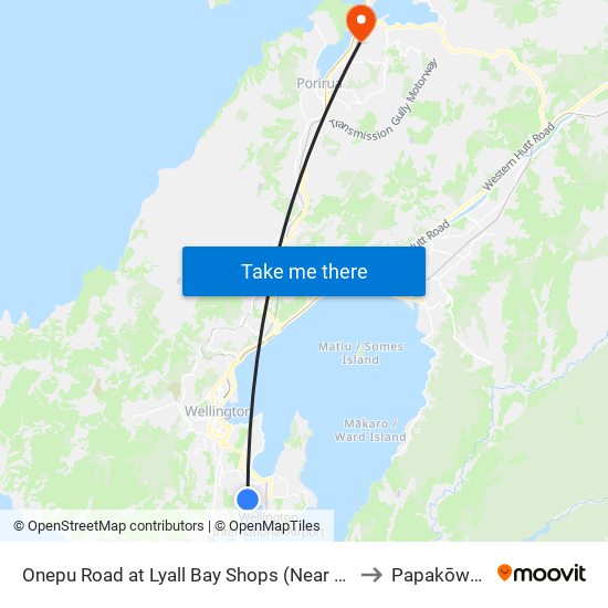 Onepu Road at Lyall Bay Shops (Near 145) to Papakōwhai map