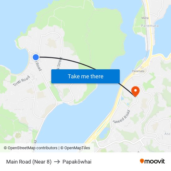 Main Road (Near 8) to Papakōwhai map