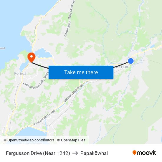 Fergusson Drive (Near 1242) to Papakōwhai map