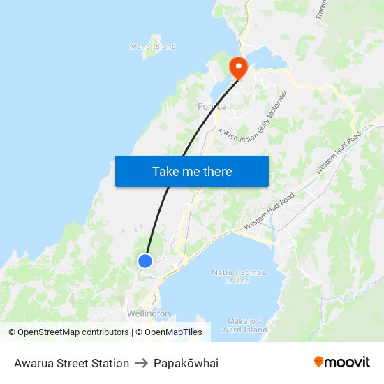 Awarua Street Station to Papakōwhai map