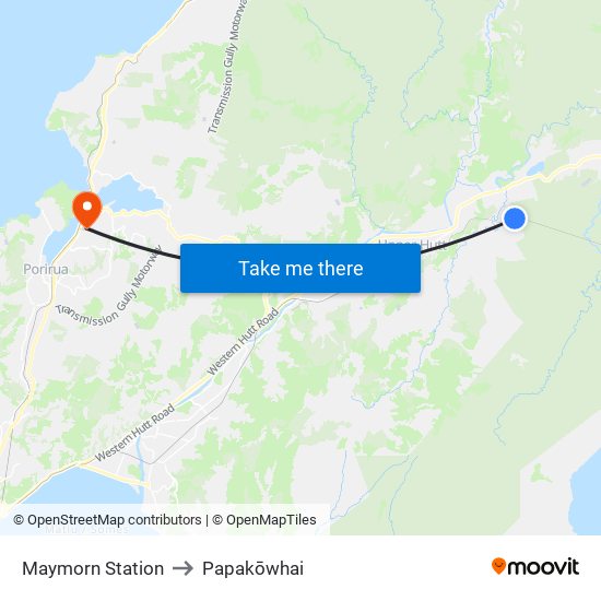 Maymorn Station to Papakōwhai map