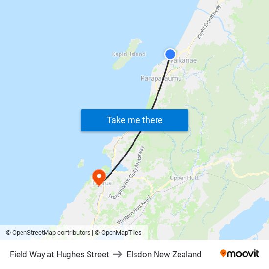 Field Way at Hughes Street to Elsdon New Zealand map