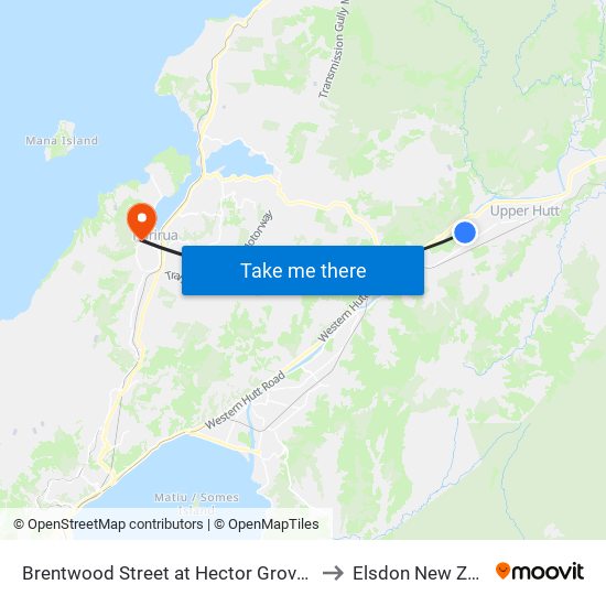 Brentwood Street at Hector Grove (Near 63) to Elsdon New Zealand map