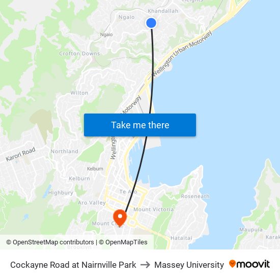 Cockayne Road at Nairnville Park to Massey University map