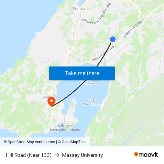 Hill Road (Near 133) to Massey University map