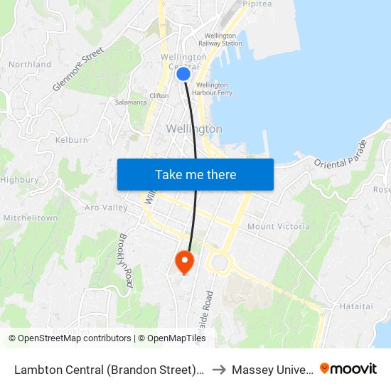 Lambton Central (Brandon Street) - Stop C to Massey University map