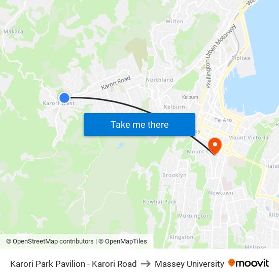 Karori Park Pavilion - Karori Road to Massey University map