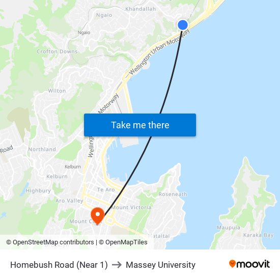 Homebush Road (Near 1) to Massey University map