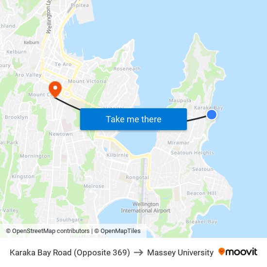 Karaka Bay Road (Opposite 369) to Massey University map