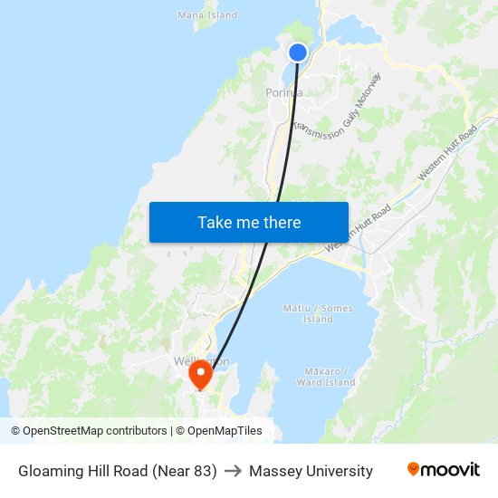 Gloaming Hill Road (Near 83) to Massey University map