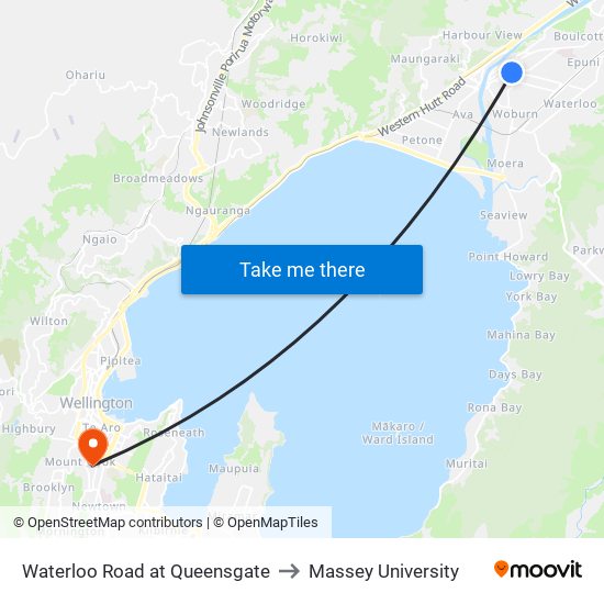 Waterloo Road at Queensgate to Massey University map