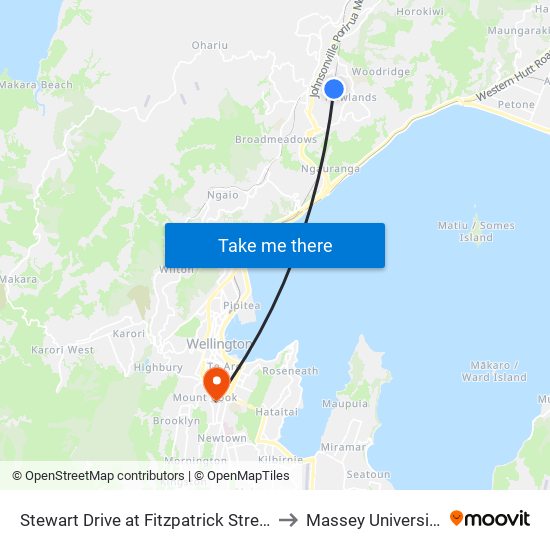 Stewart Drive at Fitzpatrick Street to Massey University map