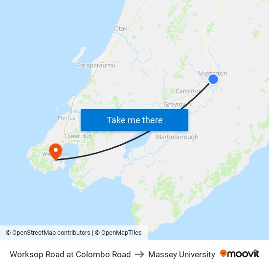 Worksop Road at Colombo Road to Massey University map