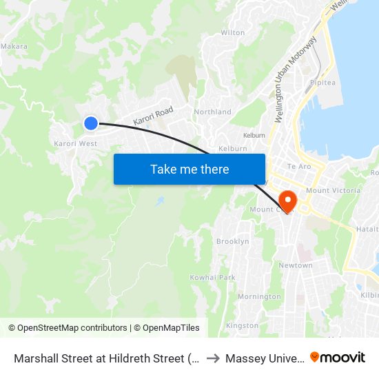 Marshall Street at Hildreth Street (Near 26) to Massey University map