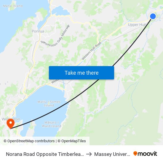 Norana Road Opposite Timberlea Park to Massey University map