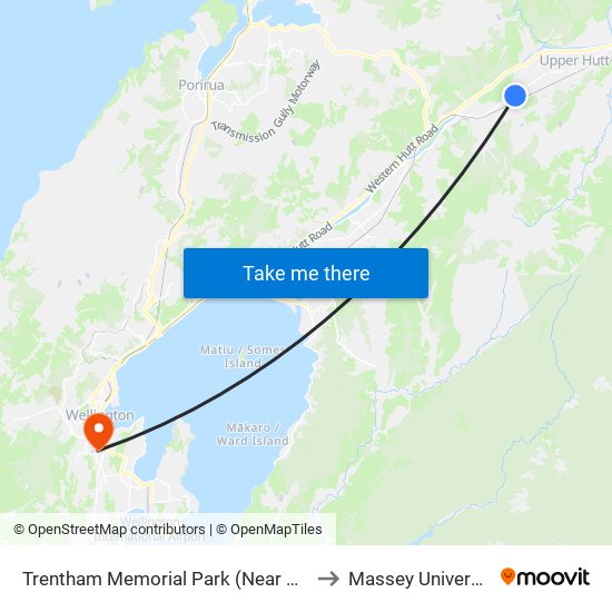 Trentham Memorial Park (Near 438) to Massey University map