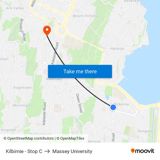 Kilbirnie - Stop C to Massey University map