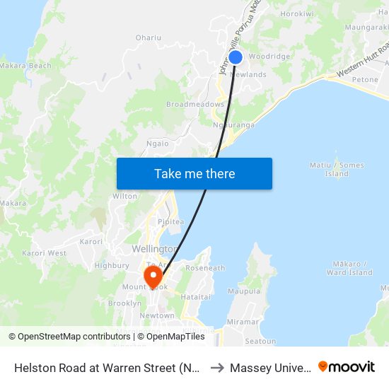 Helston Road at Warren Street (Near 168) to Massey University map