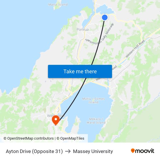 Ayton Drive (Opposite 31) to Massey University map