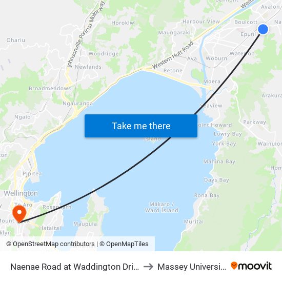 Naenae Road at Waddington Drive to Massey University map