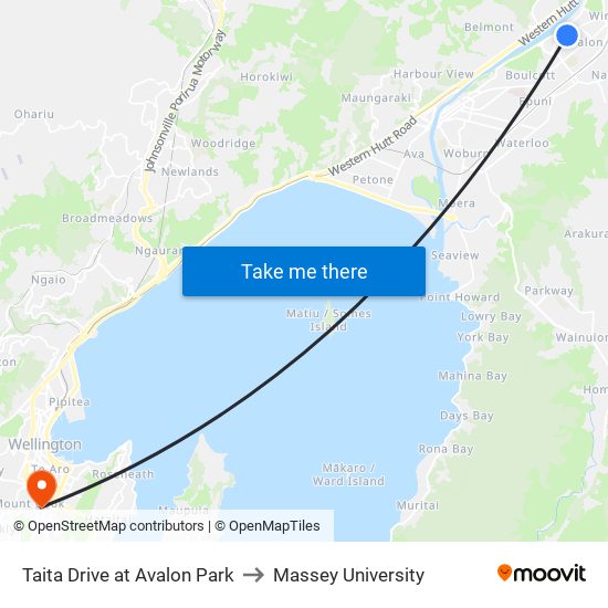 Taita Drive at Avalon Park to Massey University map