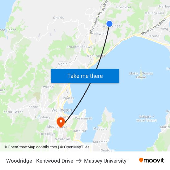 Woodridge - Kentwood Drive to Massey University map