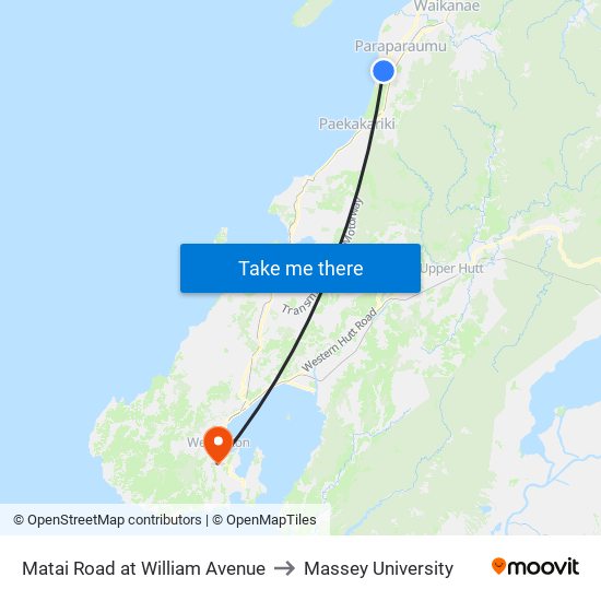 Matai Road at William Avenue to Massey University map