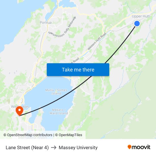 Lane Street (Near 4) to Massey University map