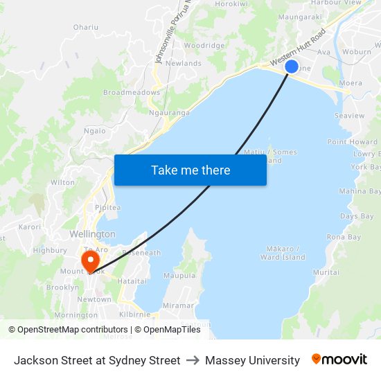 Jackson Street at Sydney Street to Massey University map