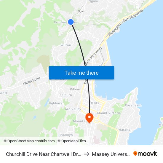 Churchill Drive Near Chartwell Drive to Massey University map