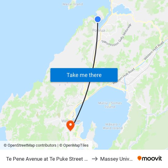 Te Pene Avenue at Te Puke Street (Near 75) to Massey University map