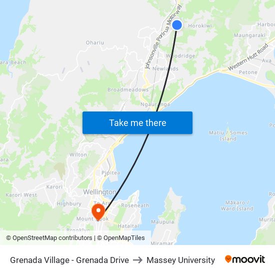 Grenada Village - Grenada Drive to Massey University map