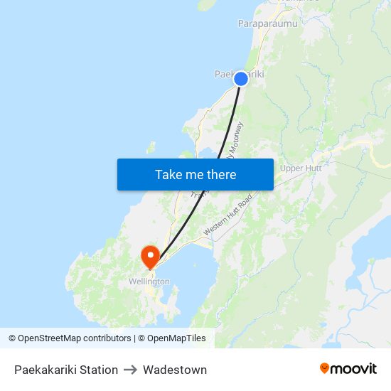 Paekakariki Station to Wadestown map