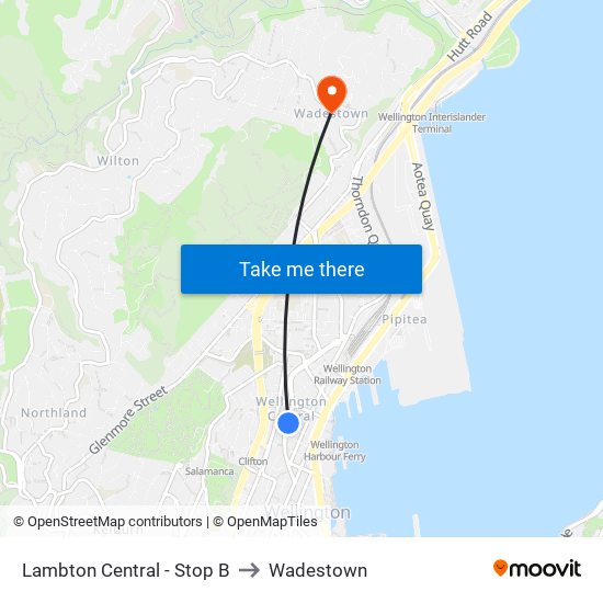 Lambton Central - Stop B to Wadestown map