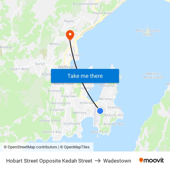 Hobart Street Opposite Kedah Street to Wadestown map