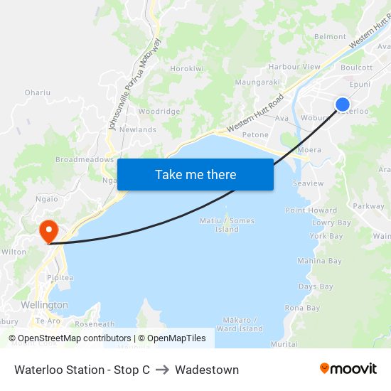 Waterloo Station - Stop C to Wadestown map